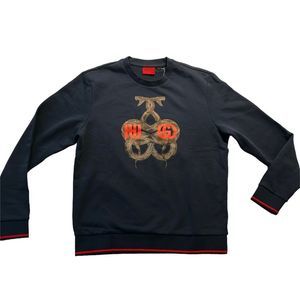 Hugo Boss Blue Sweater with Snakes (M)